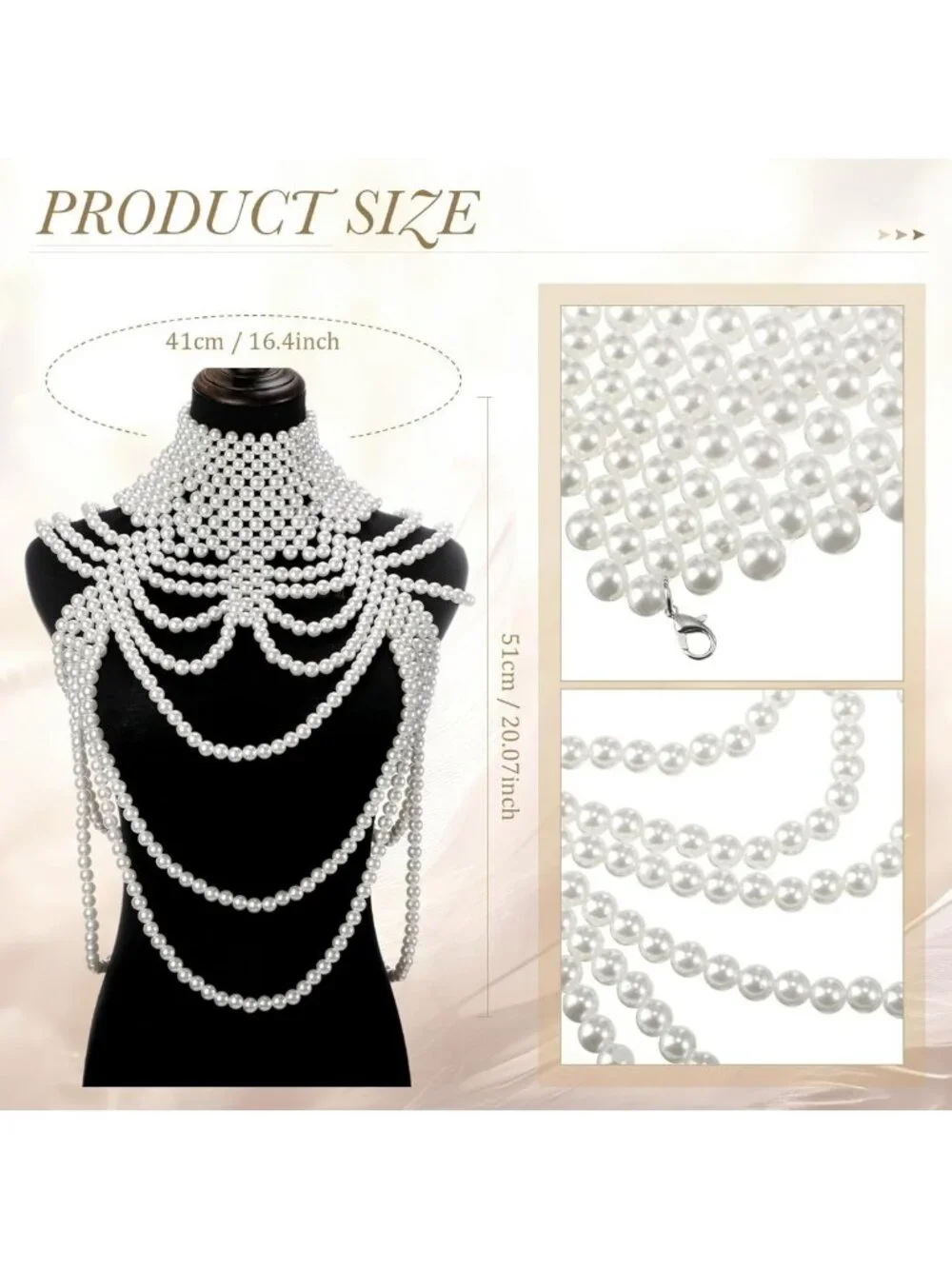 1920s Pearl Body Chain Set - Necklace, Headband, Earrings & Bag - Vintage Glam